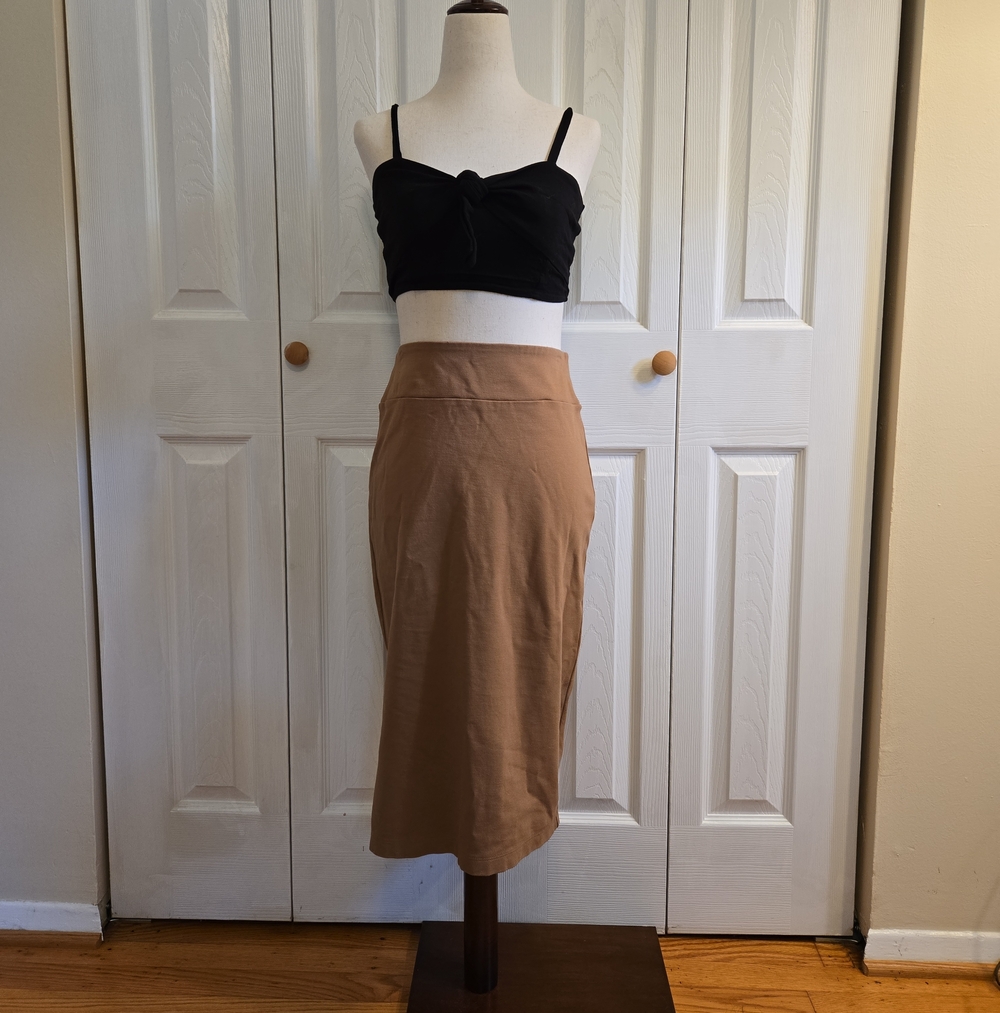 Nine West Camel Midi Pencil Skirt